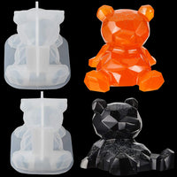 2 piezas de molde de resina de oso epoxi 3D oso moldes de epoxi titular del teléfono molde de silicona en forma de oso molde de resina para manualidades DIY decoración del coche, accesorios de decoración del hogar - Arteztik
