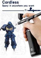 Anesty Kit de aerógrafo automático inalámbrico, kit de aerógrafo portátil con compresor para maquillaje, decoración de tartas, barbería, modelo de pintura, pintura de uñas - Arteztik
