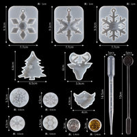 Whaline - Molde de silicona con diseño de copo de nieve para barba, renos, barba, barba, con juego de herramientas y lámina de purpurina para bricolaje, joyas, colgantes, jabones, manualidades, decoración de cupcakes, paquete de 72 unidades - Arteztik
