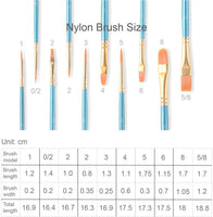 Pinceles de pintura para pintura acrílica, juego de pinceles de nailon para pintura de acuarela, pintura de aceite, cara, uñas, cuerpo, arte, modelo, azul - Arteztik
