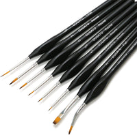 DUGATO - Juego de pinceles de pintura con detalles finos, 8 piezas pequeñas, profesionales, con mango ergonómico para acrílico, aceite, acuarela, arte, modelo de escala, cara, pintura por números (VIII) - Arteztik

