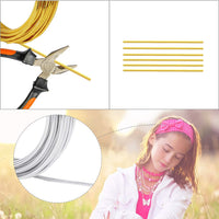 2 rollos de alambre de aluminio para manualidades, 65.6 pies de alambre de modelado de aluminio y metal flexible para bisutería y manualidades (plateado y dorado, 0.118 in de grosor) - Arteztik
