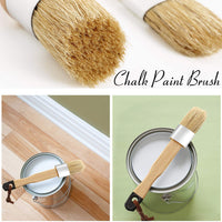 3 pinceles de cera y tiza para pintar con cerdas para muebles de madera, decoración del hogar, incluyendo pinceles de pintura con punta plana y redondos. - Arteztik

