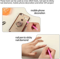 anphsin 88 piezas DIY pintura de diamante Kit de herramientas para manualidades (bolígrafo, diseño de diamante, pinzas, glune, placa, - Arteztik
