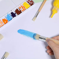 6 pinceles de madera para plantillas de 6 tamaños, pinceles naturales para plantillas, pinceles de pintura, pinceles de cerdas de madera, pinceles para pintura acrílica, acuarela, proyectos de tarjetas, manualidades - Arteztik
