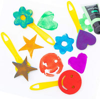 21 Pack Paint Sponges for Kids,Sponge Painting Brushes Early Learning Kids Painting Kits Early Learning Foam Brushes,Art Crafts Sponge Brush, Flower Pattern Brush - Arteztik
