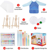 Juego completo de pintura acrílica de 47 piezas para niños de changhao, juego de pintura para principiantes con caja exquisita para dibujar creativamente, pintura de lienzo artístico - Arteztik
