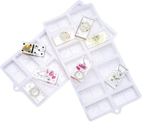 Molde Domino para Dominó de resina para moldes de fundición para bricolaje Craft Jewelry Making Tools 28 cavidades molde de silicona (blanco) - Arteztik
