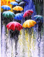 Pintura de diamantes 5D, bricolaje con diamantes de imitación, bordado de punto de cruz, manualidades, obras de arte, lienzo, decoración de pared, 12 x 16 pulgadas, paseo en la lluvia - Arteztik
