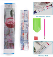 Kingshalor 5D pintura de diamante perforación completa rosa rosa rosa flores en jarrón redondo de resina perforación bordados Dotz kits de diamante punto de cruz patrón de imagen arte suministros de arte hogar decoración de pared, 12 x 16 pulgadas - Arteztik
