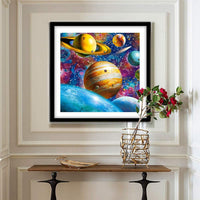 Kit de pintura de diamante 5D con broca completa del universo planeta, kit de pintura de diamantes de imitación para adultos y principiantes, manualidades y decoración del hogar, 12 x 12 pulgadas - Arteztik
