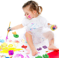 Gejoy - Juego de 64 esponjas de pintura para niños, números del alfabeto, esponjas de pintura de animales, formas de esponja, modelos de esponja, herramientas de dibujo para niños, niños, cuarto de baño educativo - Arteztik
