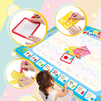 Aqua Magic Doodle Mat – Juguetes educativos de regalo para niños – Alfombrilla de dibujo de agua con bolígrafo mágico – Tabla de escritura de pintura para niño niña edad 2 3 4 5 6 7,40 x 32 pulgadas - Arteztik
