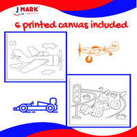 Juego de pintura para niños y caballete – Kit de pintura acrílica de 14 piezas, 6 pinturas lavables no tóxicas, 1 caballete de madera, 2 lienzos pre-tensados de 8 x 10 pulgadas, 3 pinceles, paleta, tabla de colores para mezclar suministros de manualidades - Arteztik
