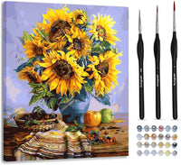 Artsy Etta - Pintura por números para adultos con marco de pinceles y alambre para colgar, kits de pintura para adultos por número en lienzo, pintura para números para adultos - Arteztik
