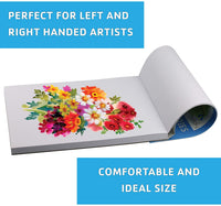 Bellofy 50 hojas de papel de acuarela – 130 IB / 190 GSM Peso – 9 x 12 en tamaño – papel de prensa en frío – Bloc de notas de pintura al agua - Arteztik
