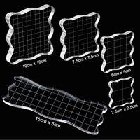 WeiMeet - 5 bloques de sellos acrílicos transparentes con líneas de cuadrícula para álbumes de recortes, manualidades - Arteztik
