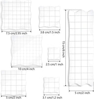 7 piezas de bloques de sellos de acrílico transparente con cuadrícula y agarre, bloques de sellos decorativos para álbumes de recortes, manualidades, manualidades y adornos - Arteztik
