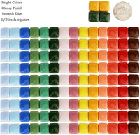 Lanyani Glass Classico - Azulejos de mosaico para artes y manualidades, vidrio suelto opaco de color brillante, 1/2 pulgadas cuadrado, 2 libras a granel - Arteztik
