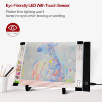 [3 en 1] caja de luz para el rastreo con soporte y clips desmontables, almohadilla de rastreo para la pintura de diamantes, papel de color de agua, tela fina - Arteztik
