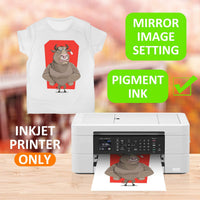 Transfer Master - Papel de transferencia de calor para impresora de inyección de tinta, papel de transferencia de planchado para telas ligeras, 8.5 x 11.0 in, camisetas personalizadas - Arteztik
