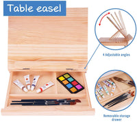 Juego de pintura acrílica, 49 piezas, suministros de pintura profesional, incluye caballete de mesa de madera, pinceles de pintura, pinturas acrílicas, paleta y almohadilla de pintura acrílica, regalo perfecto para artistas, estudiantes y niños - Arteztik
