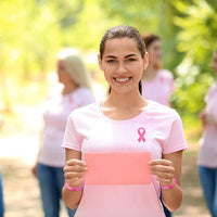 300 piezas de calcomanías de cinta rosa para concienciación sobre el cáncer de mama, 12 unidades de pulseras de goma para eventos de caridad, suministros para fiestas - Arteztik
