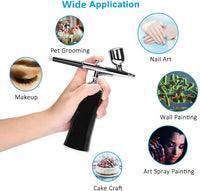 LATITOP Kit de aerógrafo actualizado, mini pistola de aire portátil con kit de compresor de aire silencioso kit de pintura para decoración de tartas maquillaje arte uñas modelo pintura tatuaje manicura - Arteztik
