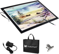 Voilamart - Cuadro de luz LED A2 para cuadro de luz con panel de iluminación, brillo regulable con clip de papel, 2 cables, para dibujo de manualidades, dibujo, plantilla de dibujo - Arteztik
