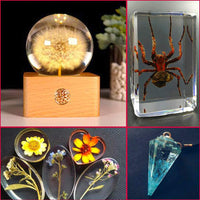 Resina epoxi de resina de cristal transparente y endurecedor Kit de fundición de resina epoxi para joyería de arte, manualidades, revestimiento de madera de mesa - Arteztik
