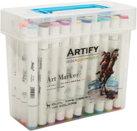 Set de lapiceras de 40 colores duales con portafolios de plástico de Artify Premium Art Maker - Arteztik
