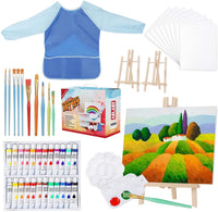 Juego completo de pintura acrílica de 47 piezas para niños de changhao, juego de pintura para principiantes con caja exquisita para dibujar creativamente, pintura de lienzo artístico - Arteztik
