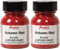Angelus Pintura acrílica para cuero, color rojo otoño, 5 unidades - Arteztik
