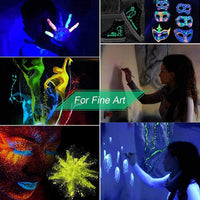 Glow in The Dark Pigment Powder,12 Colors Resin Dye Luminous Powder for Epoxy Resin,Acrylic Paint,Slime,Nails,Halloween Party, Fine Art & DIY Crafts,Non-Toxic,Skin Safe, Long Lasting(0.35oz/Each) - Arteztik
