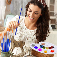 WXJ13 10 esponjas de pintura para artistas de esponjas sintéticas de acuarela y 10 pinceles de pintura con 1 bandeja de pintura para acrílico aceite acuarela suministros de artesanías - Arteztik
