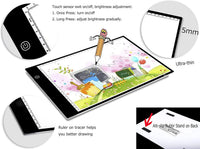 A4 Tracing Light Box Portátil LED Tabla Tracer Junta Regulable Brillo Artcraft Light Pad para Artistas Dibujo 5D DIY Diamond Pintura Sketching Tatuaje Animación Diseño - Arteztik
