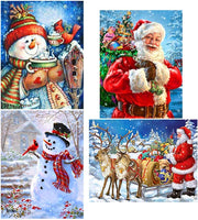 Augshy - Juego de 4 piezas de pintura 5D para manualidades con diamantes de imitación, para decoración del hogar de Navidad - Arteztik

