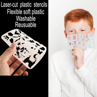 Juego de 400 plantillas de letras del alfabeto para arte y manualidades, tarjetas de Navidad, pintura facial, escritura de diario de balas, dibujo de garabatos, decoración de tela de madera de cristal de roca – plantilla reutilizable 20 hojas de 3.9 x 7.1 - Arteztik
