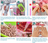 Kingshalor 5D pintura de diamante perforación completa rosa rosa rosa flores en jarrón redondo de resina perforación bordados Dotz kits de diamante punto de cruz patrón de imagen arte suministros de arte hogar decoración de pared, 12 x 16 pulgadas - Arteztik
