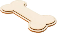 Paquete de 24 piezas de madera sin terminar para perro – 4.1 x 2.2 in en forma de madera para manualidades de niños, decoración de casa de perro - Arteztik
