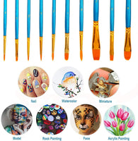Juego de pinceles de pintura acrílica, 20 unidades, pinceles de pintura para pintura acrílica, óleo, acuarela, pintura de carrocería para Halloween, calabaza, roca, miniatura, suministros de manualidades para adultos y niños - Arteztik
