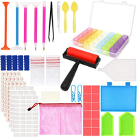 Petuol - Juego de 60 herramientas de pintura con diamantes 5D, accesorios de pintura para bricolaje, arcilla adhesiva para el día de San Valentín, kit de bandejas y herramienta de reparación, rodillo de pintura de diamantes, caja de bordado para adultos o - Arteztik
