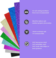 TECKWRAP - Hojas adhesivas de vinilo brillante para cortador de manualidades, 12.0 x 12.0 in, 10 hojas por paquete - Arteztik

