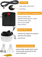 Airbrushing System Kit with Portable Mini Air Compressor -Dual -Action Airbrush Spray Gun Airbrush Cleaning Pot Tools, Hose with Airbrush Set for Makeup,Nails,Cars,Craft,Cake Decorating - Arteztik
