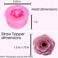 Molde de silicona para decoración de paja de rosas para resina epoxi (2 unidades) - Arteztik
