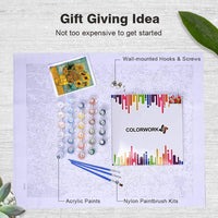 Kit de pintura Colorwork al óleo, 16 pulgadas de ancho x 20 pulgadas de largo, pintura para dibujar con pinceles, pigmento acrílico, flor en ventana - Arteztik
