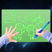 Tablero de dibujo ligero para niños, ELICE A3 Light Drawing Pad Draw con luz, Magic Pad Light up Drawing Pad para niños con plumas mágicas, tablero de escritura de pintura juguetes educativos para niños pequeños niños niñas - Arteztik
