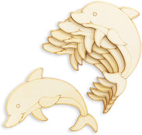 Bright Creations - Recortes de madera sin terminar para manualidades (24 unidades), diseño de animales marinos - Arteztik
