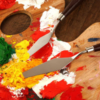 5 piezas pintura mezclar raspador, Marrywindix espátula de acero inoxidable cuchillo de paleta pintura al óleo accesorios mezcla de color - Arteztik
