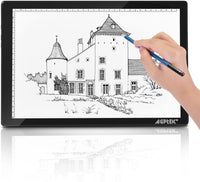 Almohadilla magnética A4 LED Artcraft Tracing Light Pad 4 Caja de luz Ultra Delgado Botones Físicos Control con Función de Memoria USB Pad Animación, Bocetos, Diseño, Stencilling X-ray Visualización W/USB Adaptador - Arteztik
